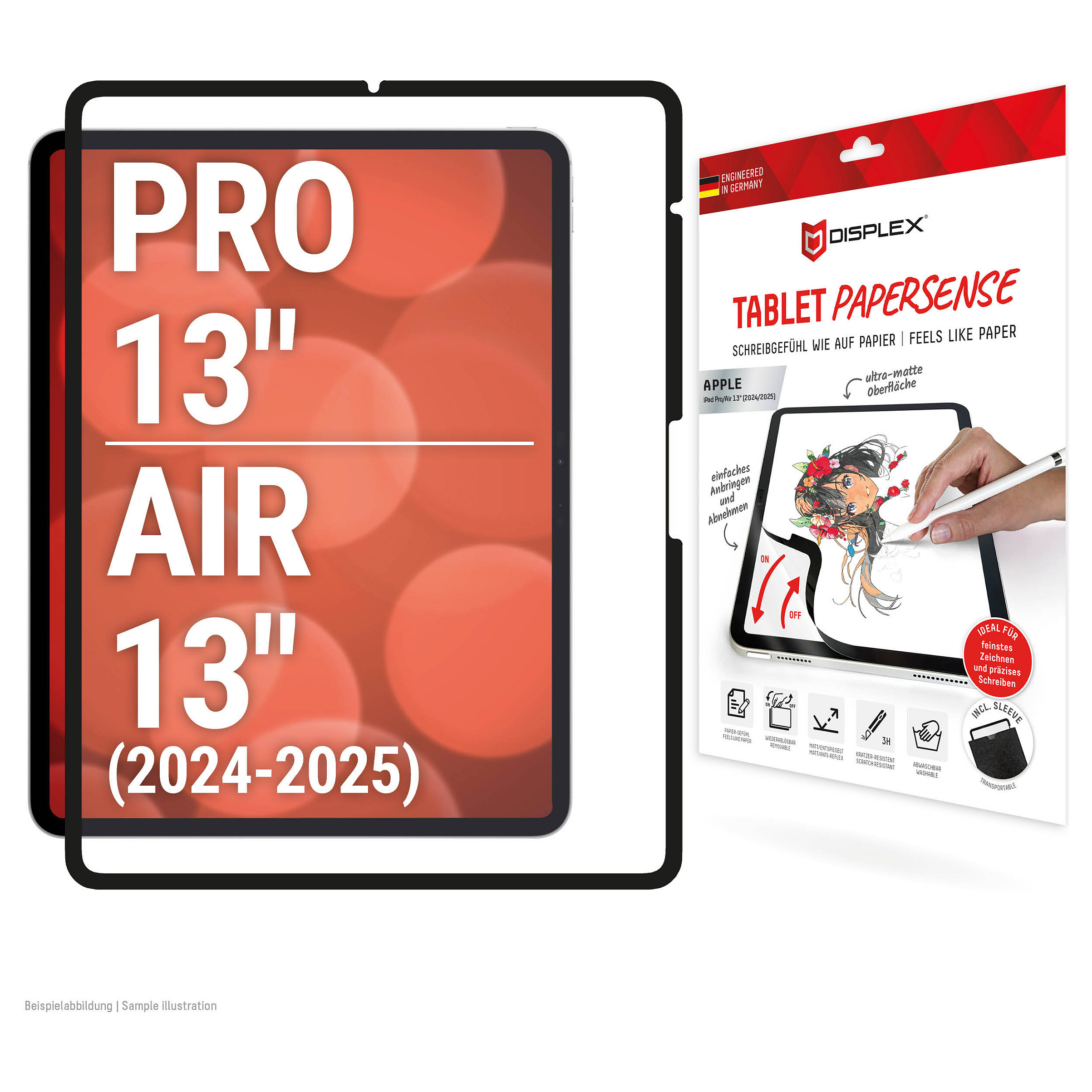 Mbrojtëse për ekran tablet Displex 01987 / iPad Pro 13" / iPad Air 13" / Film PaperSense 5H - Transparent