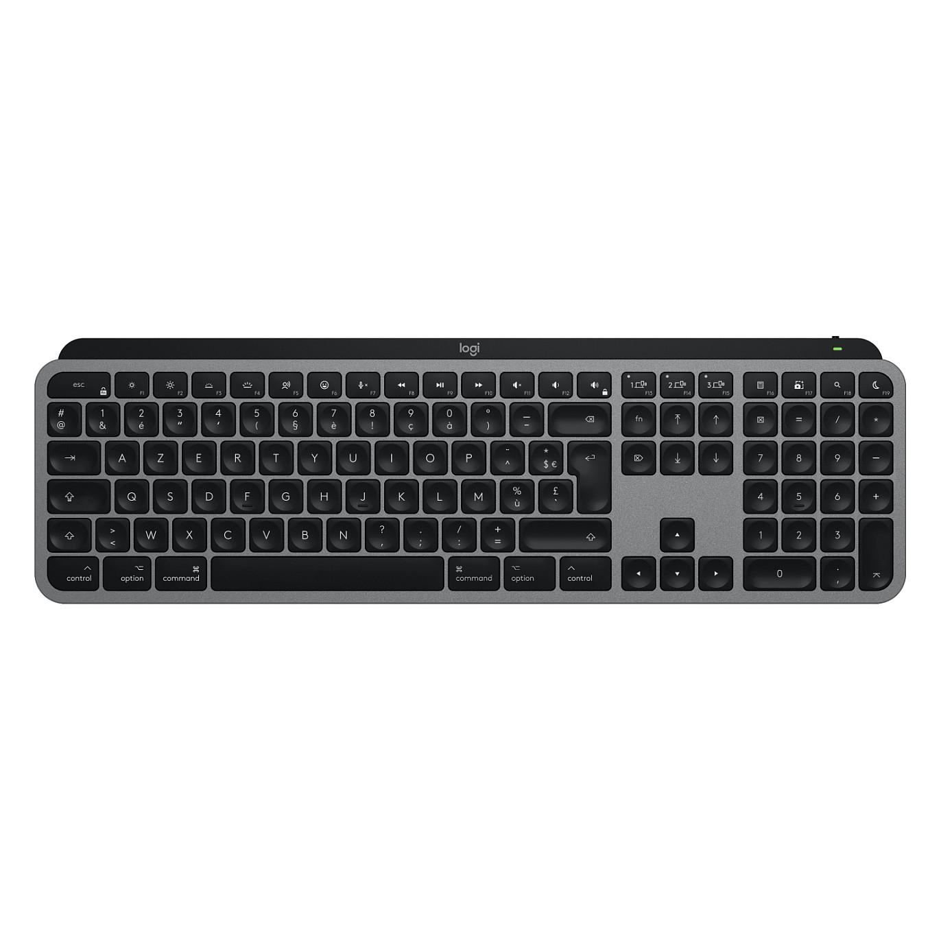 Tastierë pa kabllo Logitech MX Keys S for Mac / RF Wireless + Bluetooth / Full-Size / AZERTY / French / Backlit - Zezë