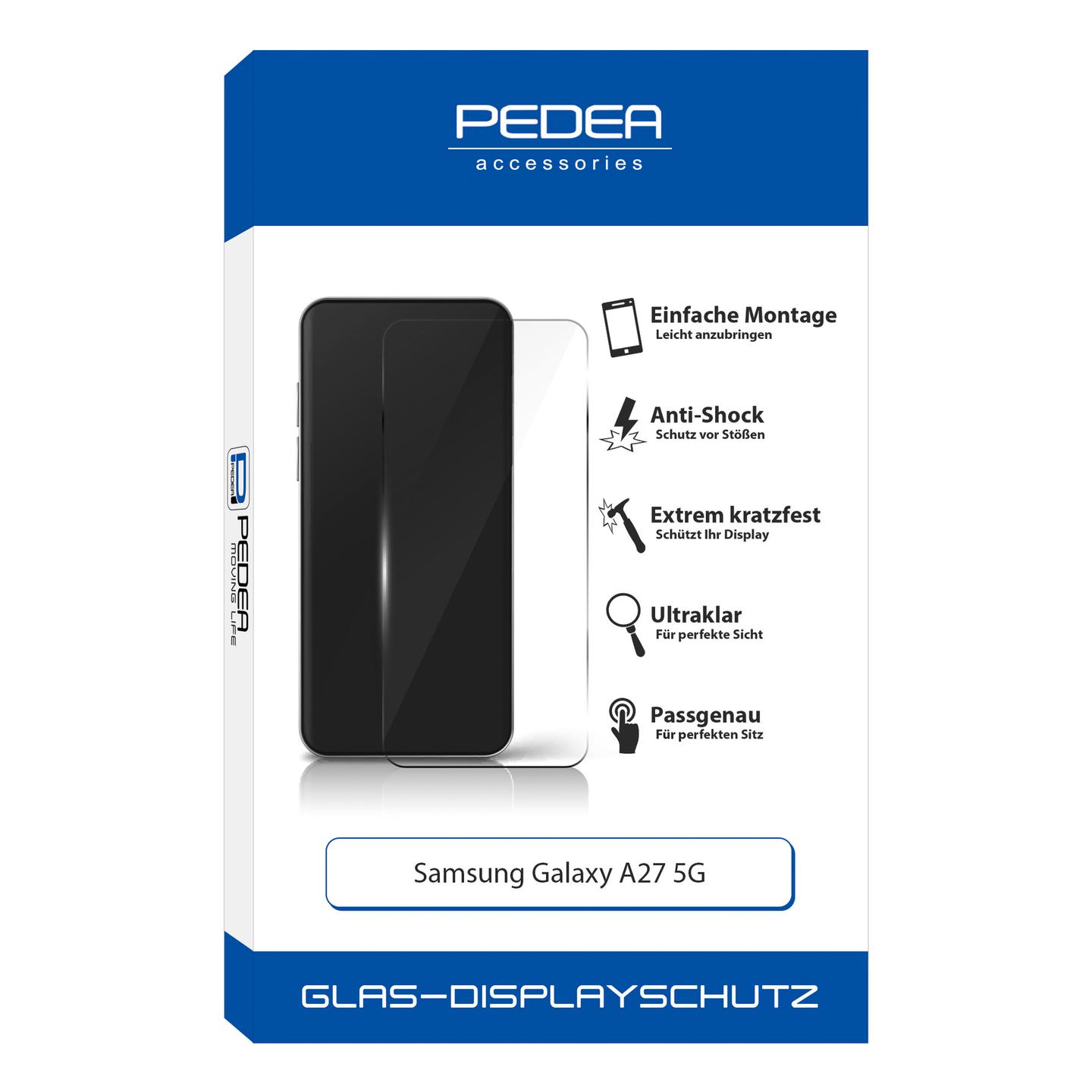 Mbrojtëse Ekrani PEDEA 11170218 / Samsung Galaxy A27 5G / Tempered Glass / 0.3mm / 8–9H / Anti-Fingerprint - Transparent