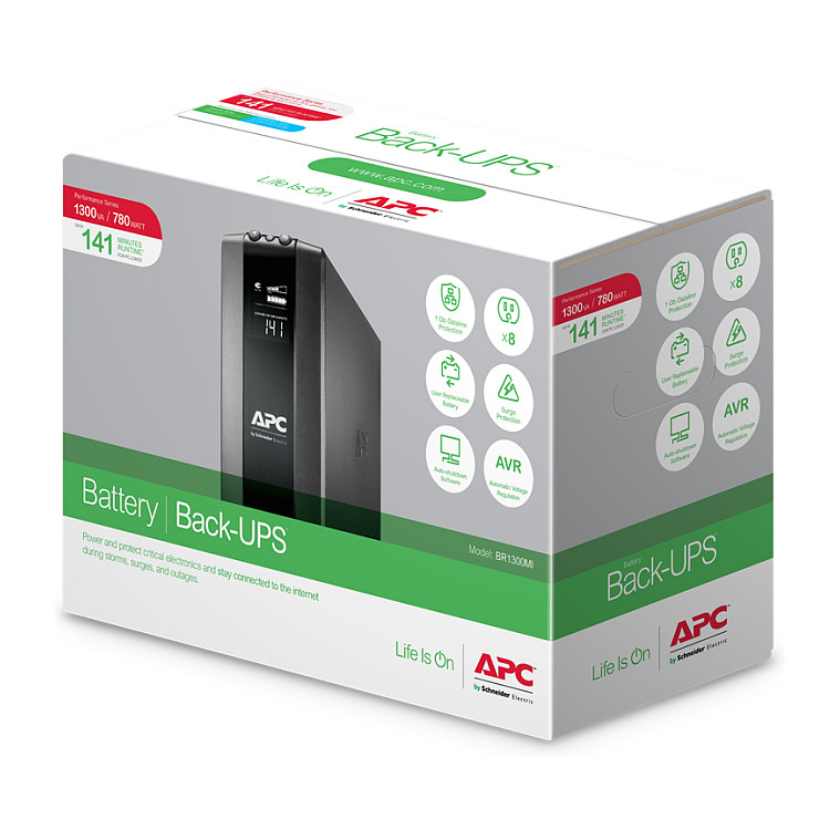APC Back-UPS Pro BR1300MI 1300VA/780W UPS – Line Interactive with AVR & LCD - 7
