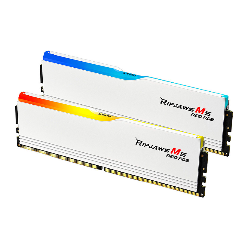 RAM Memorie G.SKILL Ripjaws M5 Neo RGB DDR5-6000 CL28 / 64GB (2x32GB) / DIMM / Kit / AMD EXPO - Bardhë - 2