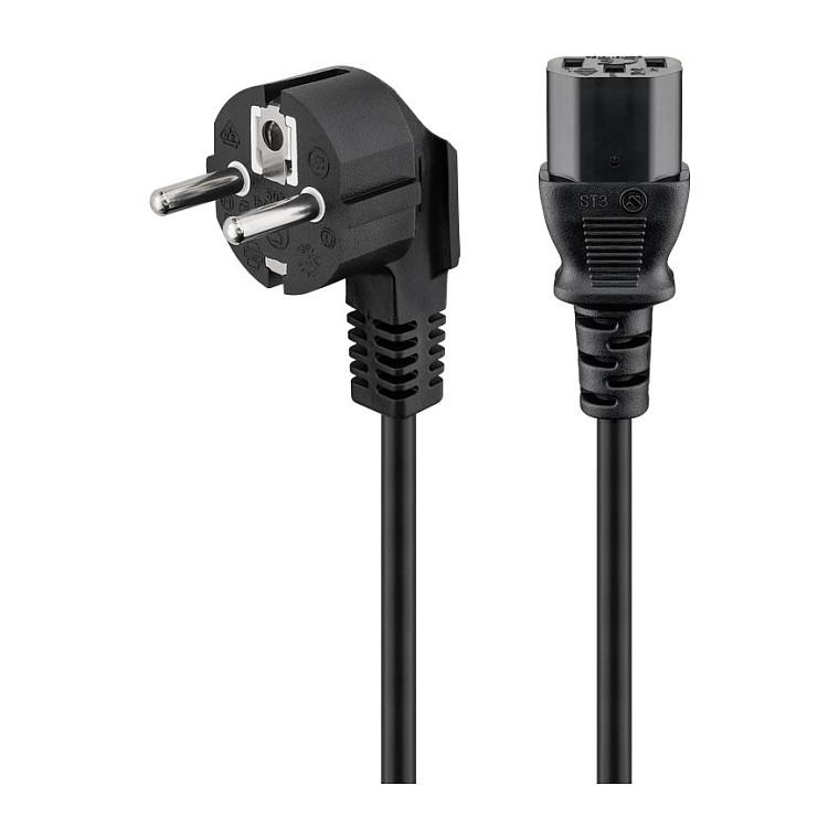 Kabllo për Furnizim me Energji Goobay 59566 / CEE 7/7 - C13 / H05VV-F3G / 0.75 mm² / 250 V / 10 A / 1.8m - Zezë