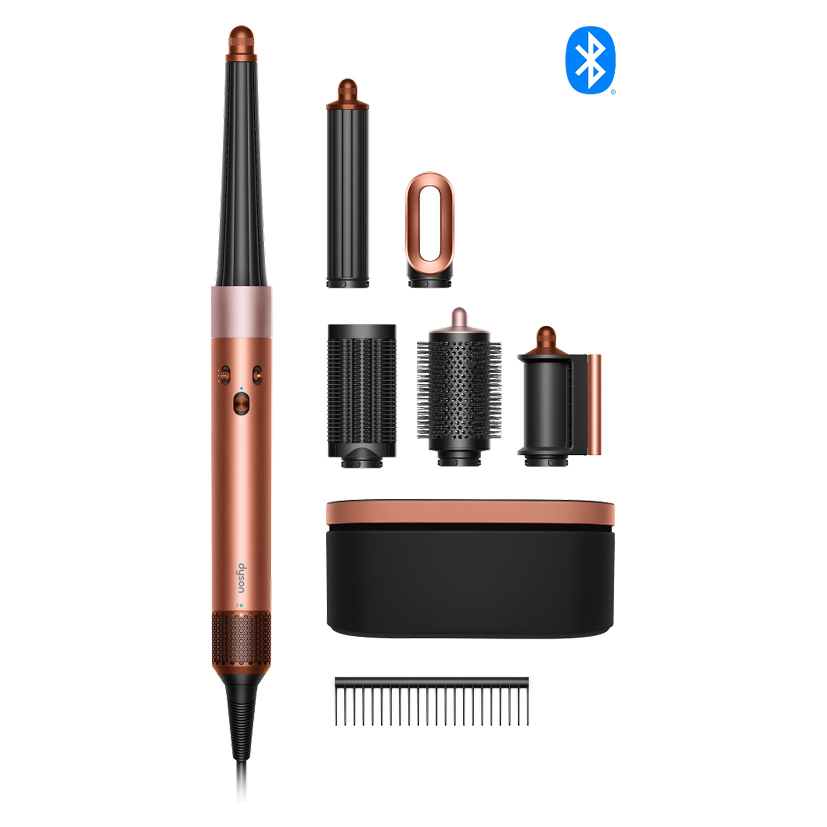 Stilues për flokë me ajër Dyson Airwrap i.d. Straight+Wavy / Coanda / Bluetooth / App / Multistyler – Zezë/Ari/Rozë
