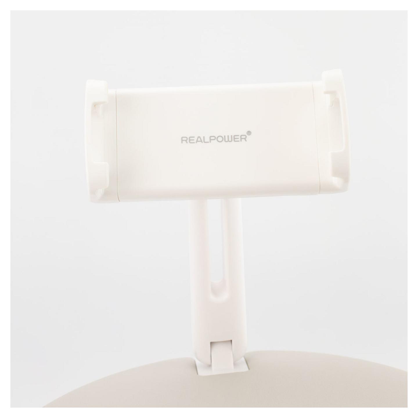Mbajtëse për Tablet RealPower PillowStand-1, 495561, deri 12.9", Lycra - Gri/Bardhë - 3