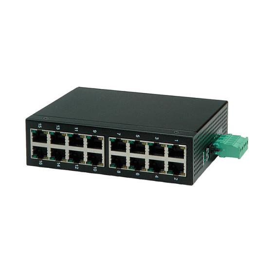 Switch Industrial ROLINE 21.13.1157, 16x Fast Ethernet RJ45, 10/100Mbps, DIN-Rail - Zezë
