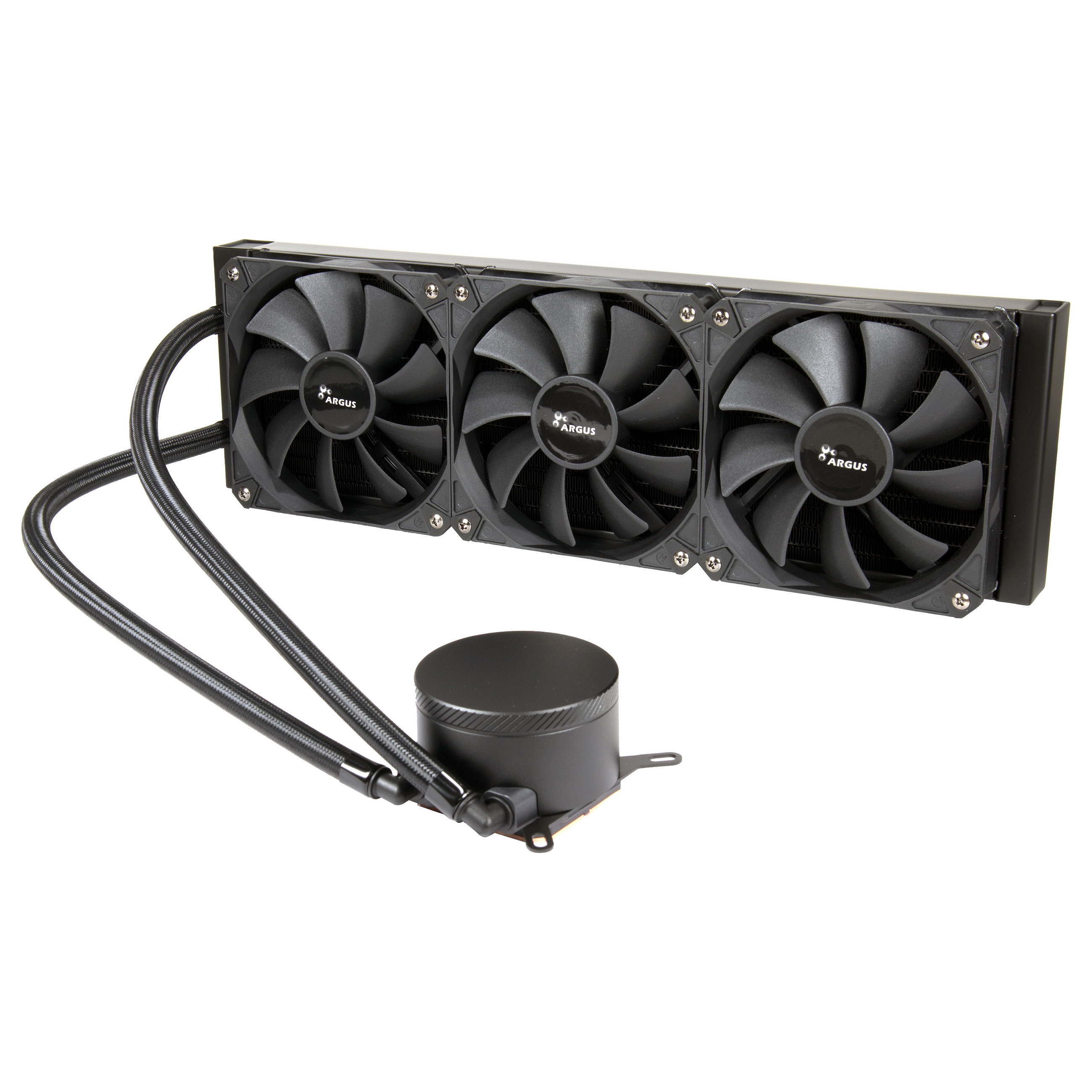 Ftohës për Procesor Inter-Tech Argus Iceman B-360 / AIO / 360mm / 250W TDP / 3×120mm PWM Fan / AM3/AM4/AM5 / LGA775/115x/1200/1366/1700/1800 – Zezë - 1