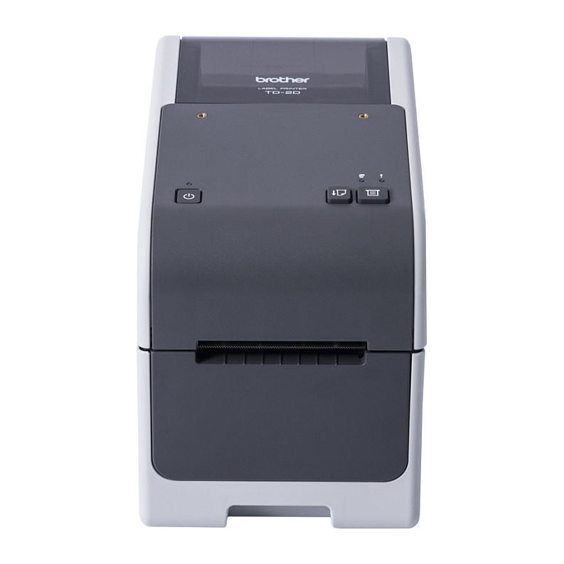 Printer Etiketash Brother TD-2320D300, termik direkt, 300 dpi, shpejtësi 152 mm/s, gjerësi printimi 59 mm, USB-C, RS-232 – Bardhë/Zezë