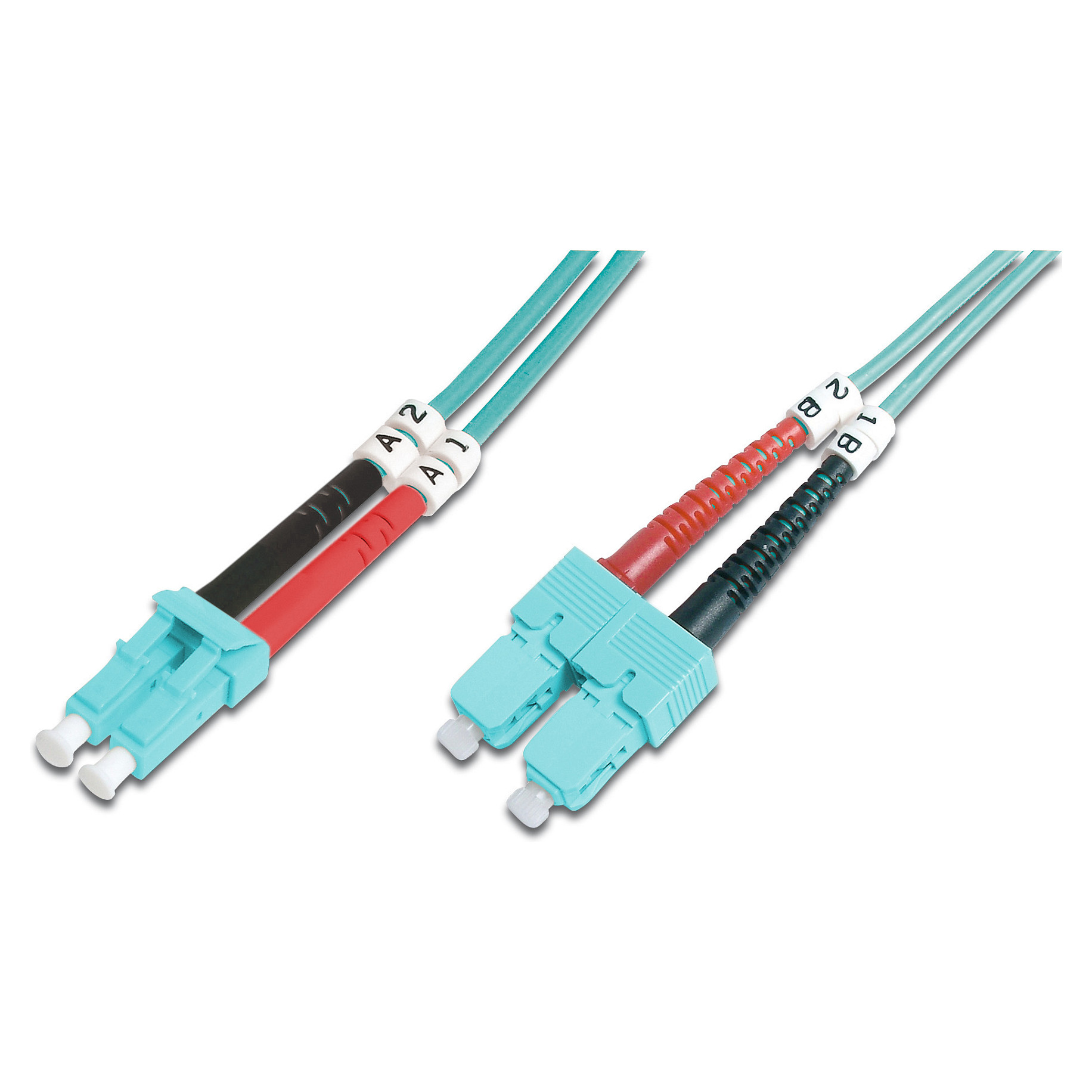 Kabllo për rrjet DIGITUS / LWL Patch Cable / LC-SC / 1.0m / Multimode Duplex / OM3 – Blu - 1