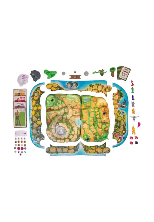 Lodra Spin Master Jumanji Stampede – 3D Cooperative Board Game / 2–4 Players / 5 Magic Crystals / 6 Jungle Dangers - Mix - 3