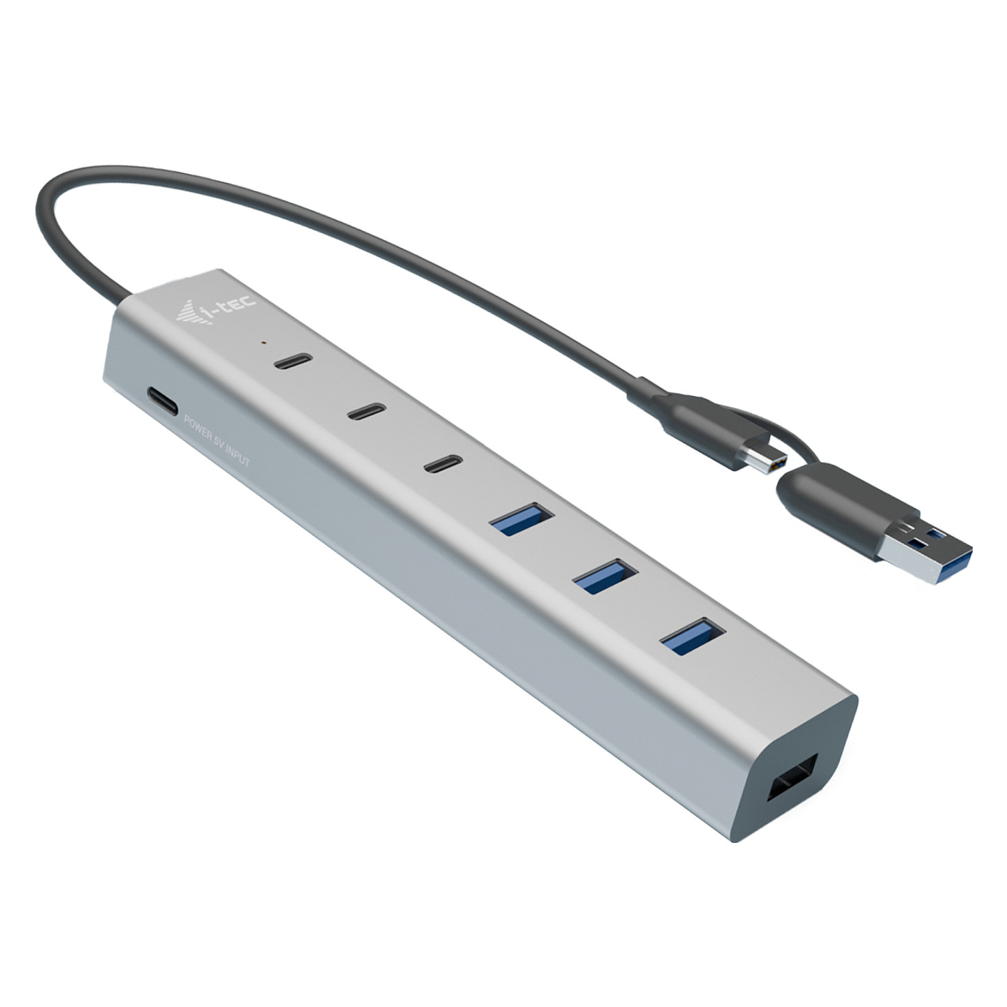 Hub I-TEC USB-C / USB-A / 7 Porta / 3x USB-C 3.2 Gen 1 / 4x USB-A 3.2 Gen 1 - Metalik - 1
