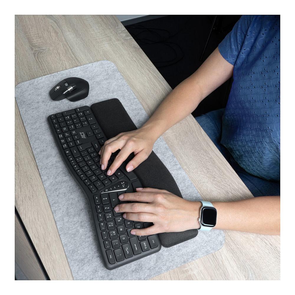 Tastierë Ergonomike pa kabllo ACT AC5450, Bluetooth, Multi-Connection, QWERTY/US, 111 Taste – Gri e Errët - 2