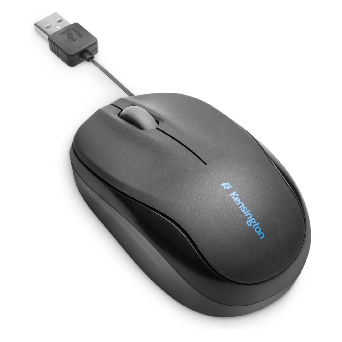 Maus me Kabllo Kensington Pro Fit Retractable Mobile / Optik / 1000 DPI / 3 Butona / USB / Kabllo e Tërheqshme - Zezë