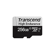 Kartë Memorie SD CARD microSD 256GB Transcend SDXC USD350V w/adapter - 1