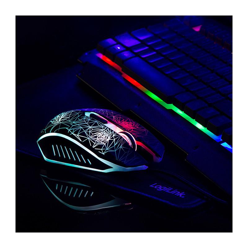 Combo (Tastierë & Maus) LogiLink ID0185 / QWERTY / Membrane / RGB LED / USB - Zezë - 8