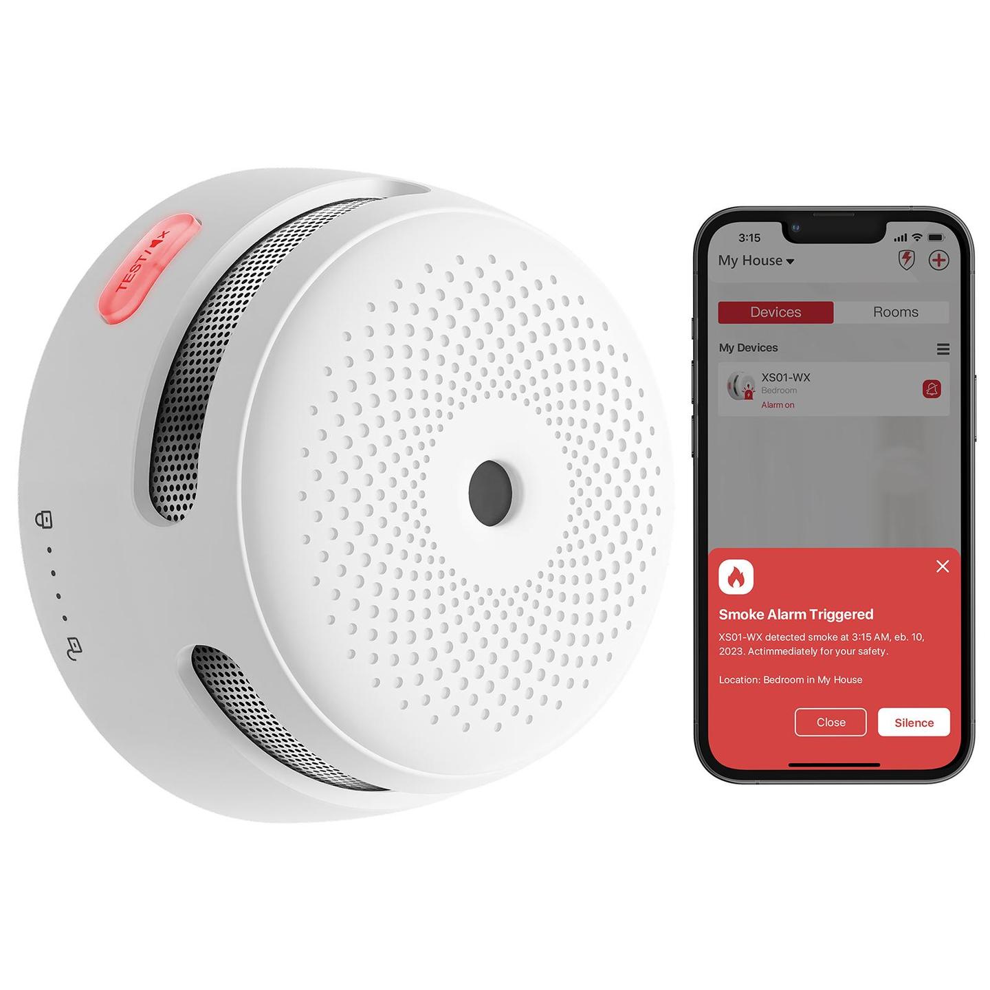 Detektues Tymi X-Sense XS01-WX / ZASXS00208WGL / Wi-Fi 2.4GHz / Photoelectric / Smart App / 85dB – Bardhë - 2