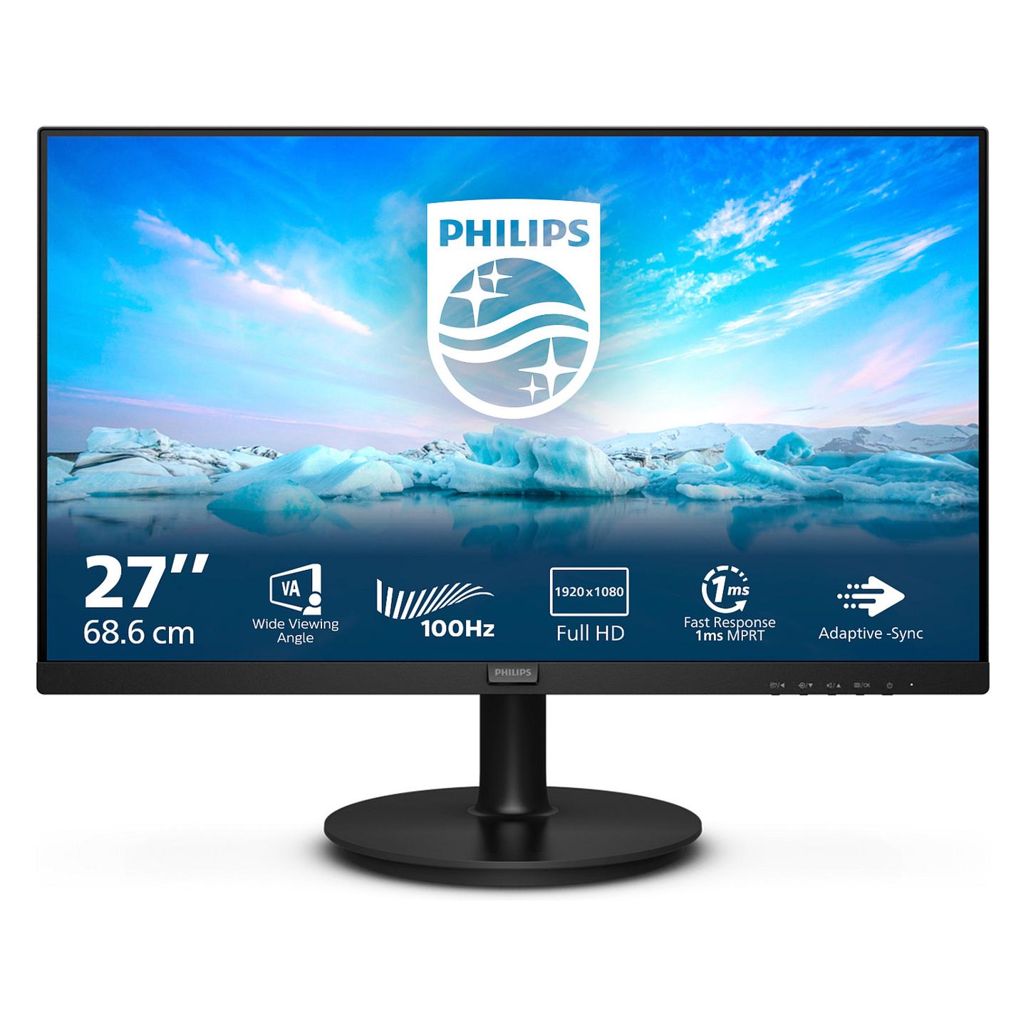 Monitor Philips 271V8LAB, 27", Full HD VA, 100Hz, 4ms, HDMI + VGA - Zezë - 2