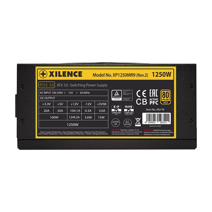  Furnizues Energjie Xilence Performance X+ XP1250MR9.2, 1250W, 80 PLUS Gold, ATX 3.1, Full Modular, PCIe 5.1, 12VHPWR – Zezë - 3