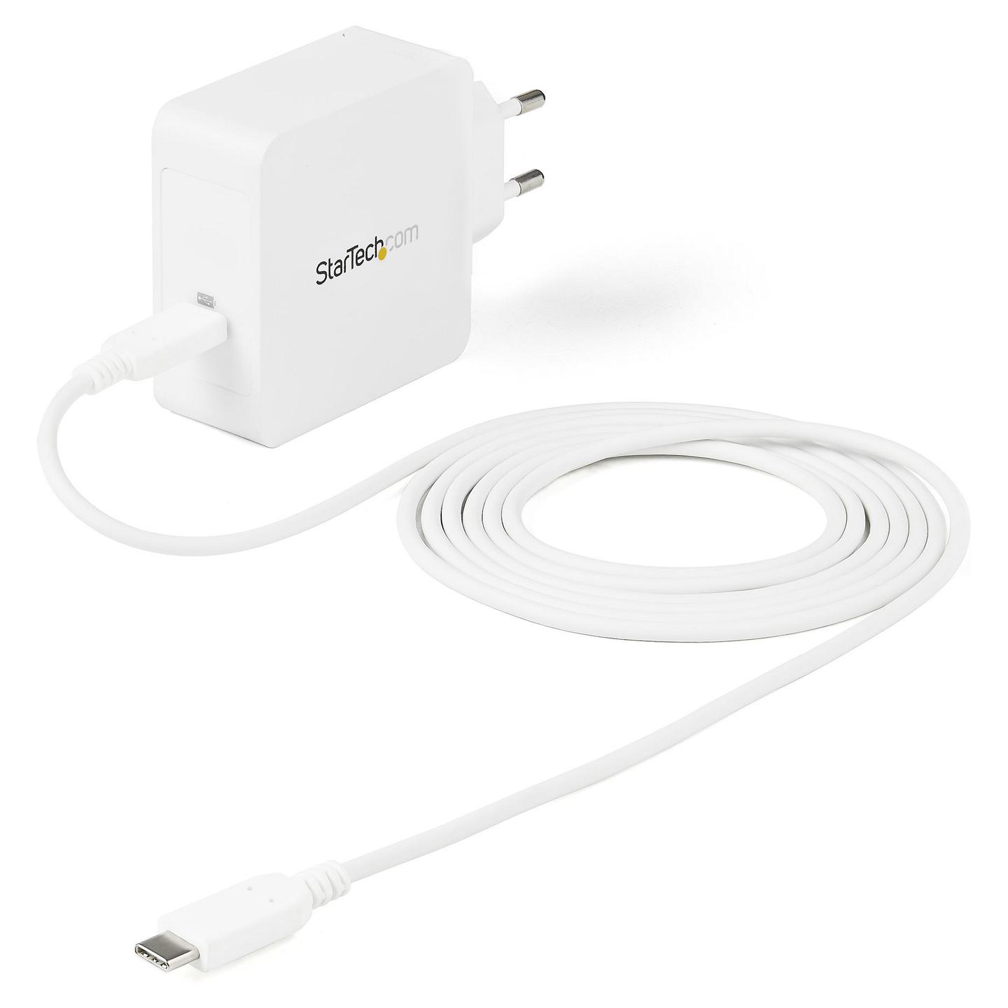 Karikues USB-C StarTech.com WCH1CEU, 60W, Power Delivery, Kabllo 2m - Bardhë