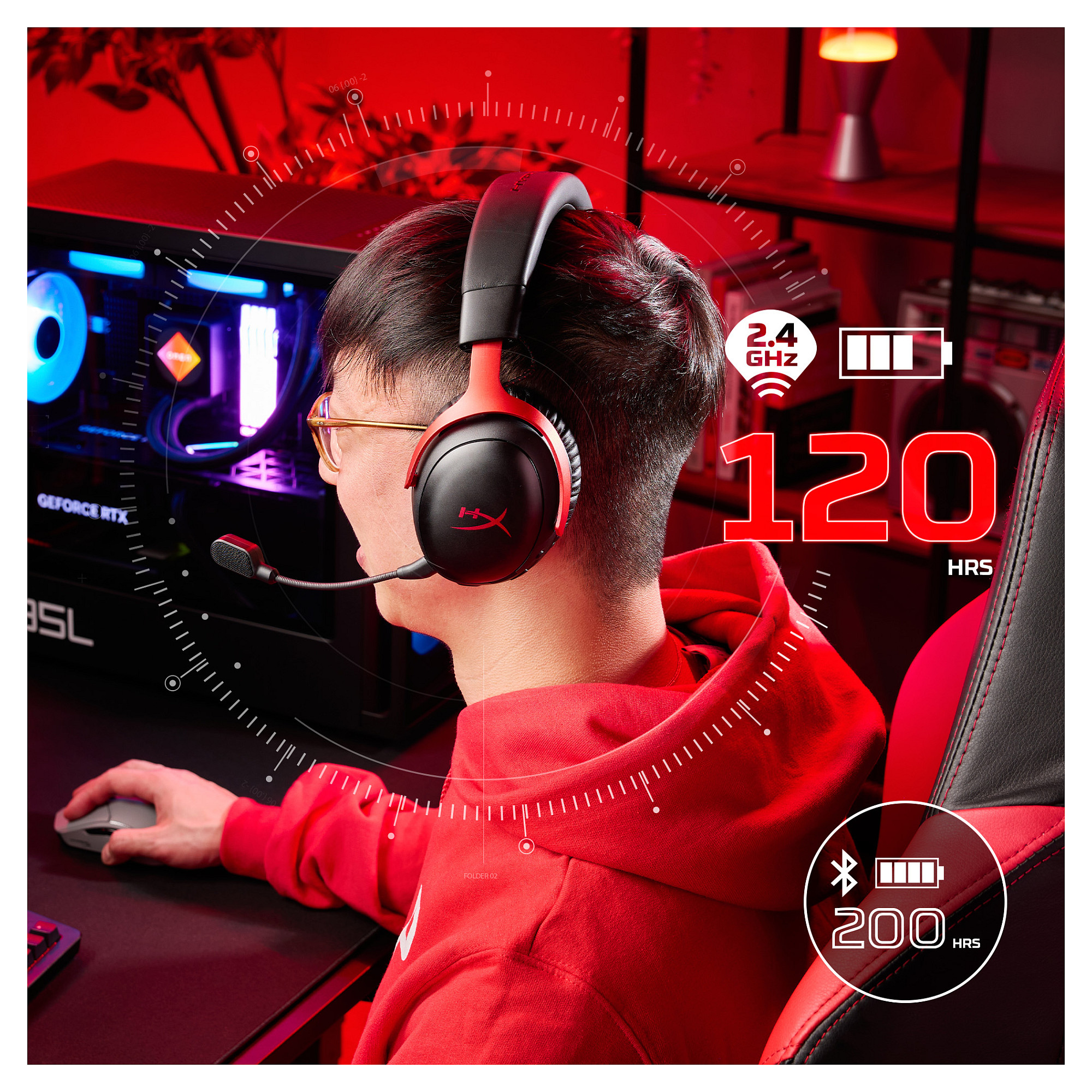 Kufje Gaming  HyperX Cloud III S Wireless / 2.4 GHz + Bluetooth - Zezë - 6