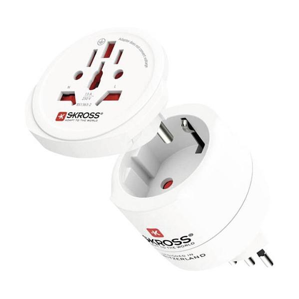 Set Adapterësh Udhëtimi SKROSS 1.500273C-E / Type C, E & F / 10A / 100-250V / 2-Pack – Bardhë - 2