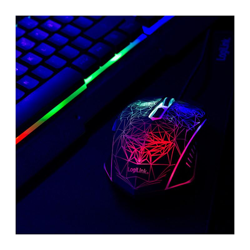 Combo (Tastierë & Maus) LogiLink ID0185 / QWERTY / Membrane / RGB LED / USB - Zezë - 7