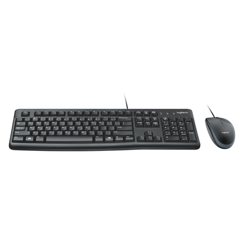 Set Tastierë & Maus Logitech MK120 – USB, me Kabllo, QWERTY US International - e zezë - 4