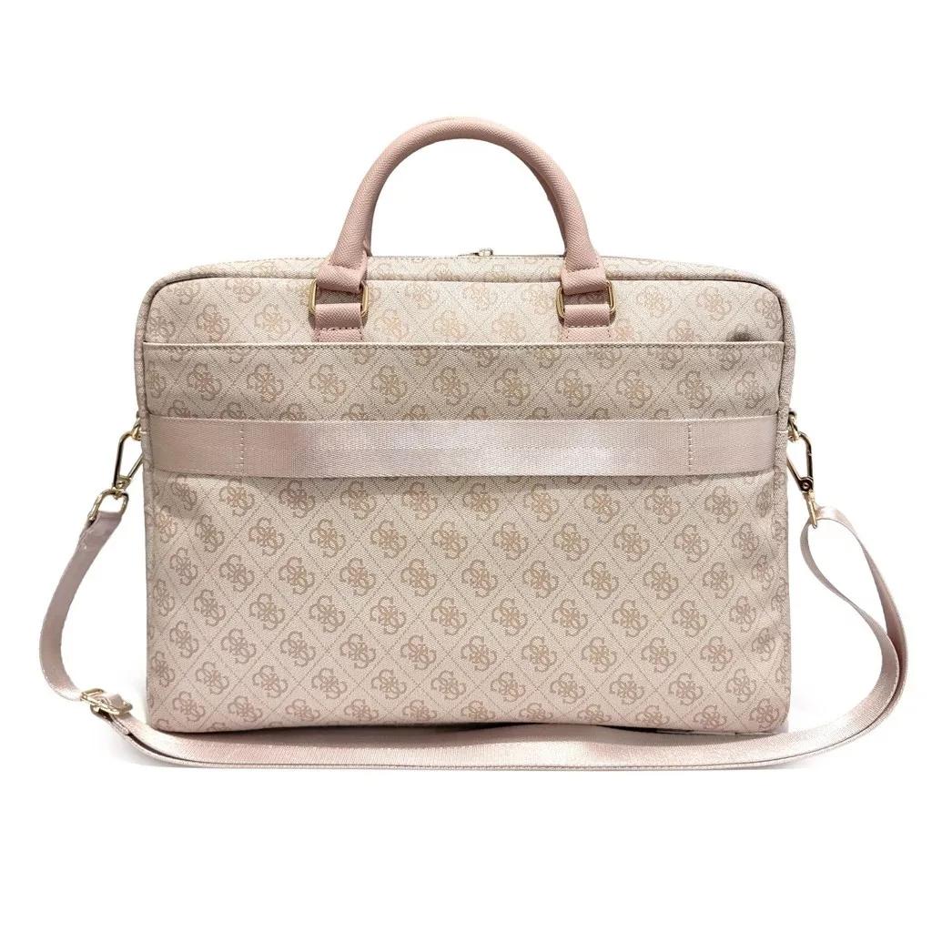 Çantë për Laptop GUESS PU 4G Stripe Metal Logo, 14" - Rozë - 2