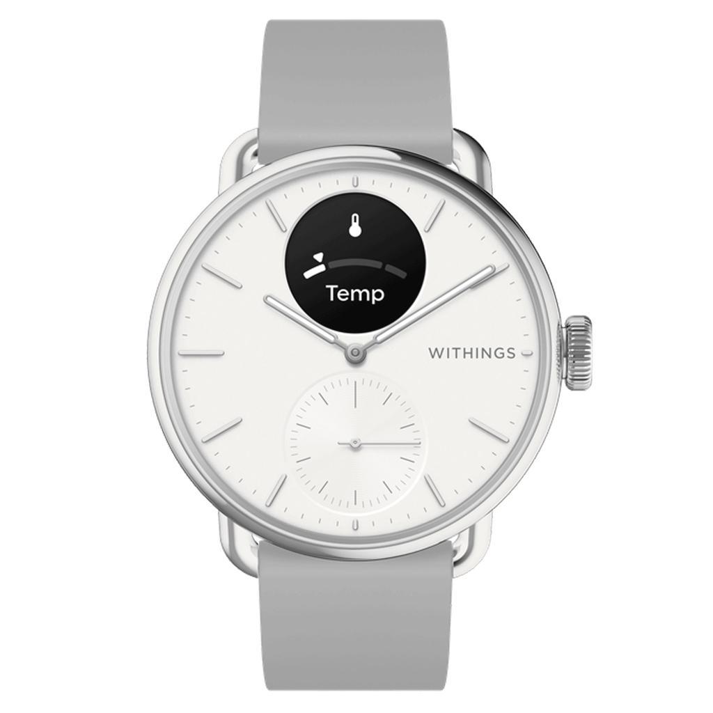Orë e mençur Withings ScanWatch 2 / 38mm / Grayscale OLED 0.63" / GPS i lidhur / Bluetooth Low Energy / 5 ATM - Bardhë/Argjend