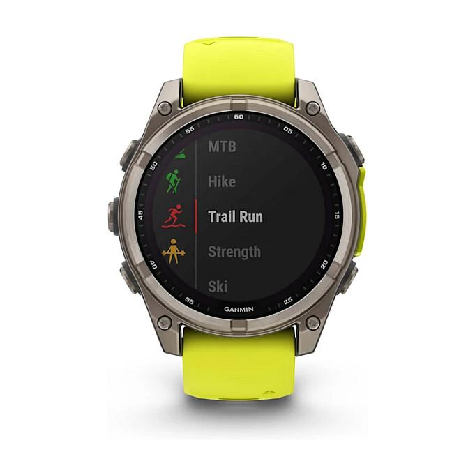 Orë e mençur Garmin fēnix 8 Solar Sapphire, 47mm, MIP 1.3", GPS Multi-Band, 32GB, Titanium - Verdhë/Hiri - 7