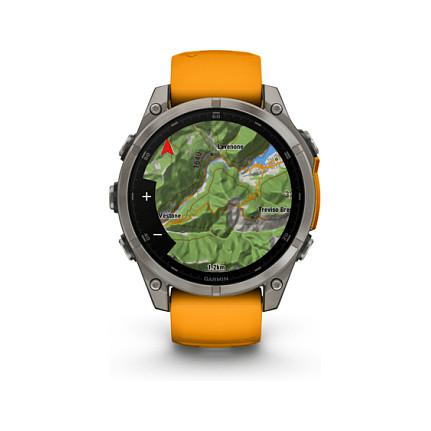 Orë e Mençur Garmin fēnix 8 AMOLED Sapphire, 47mm, GPS Multi-Band - Portokalli/Hiri - 4