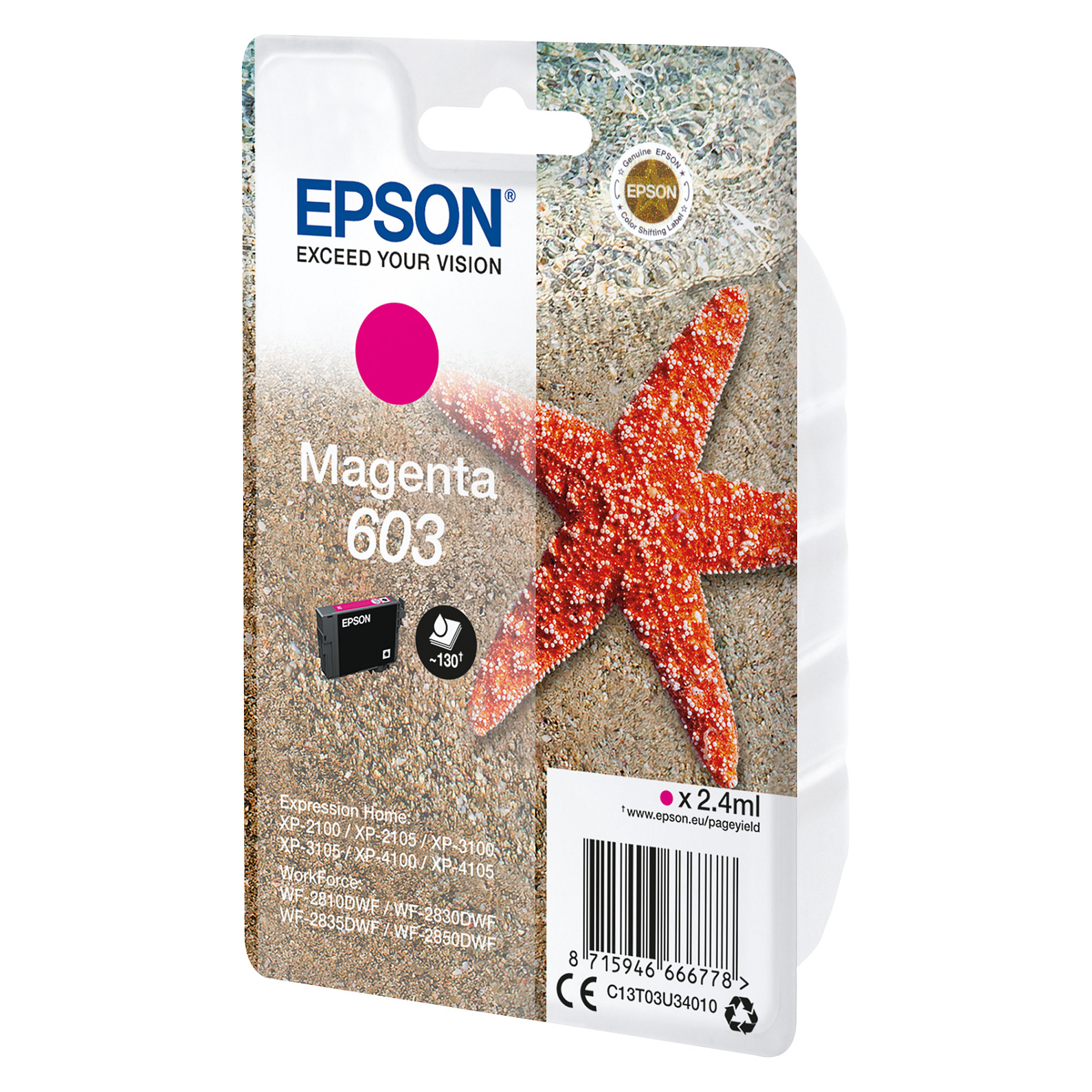 INK Epson 603 Ink Cartridge C13T03U34010 / up to 130 pages  – Rozë - 1