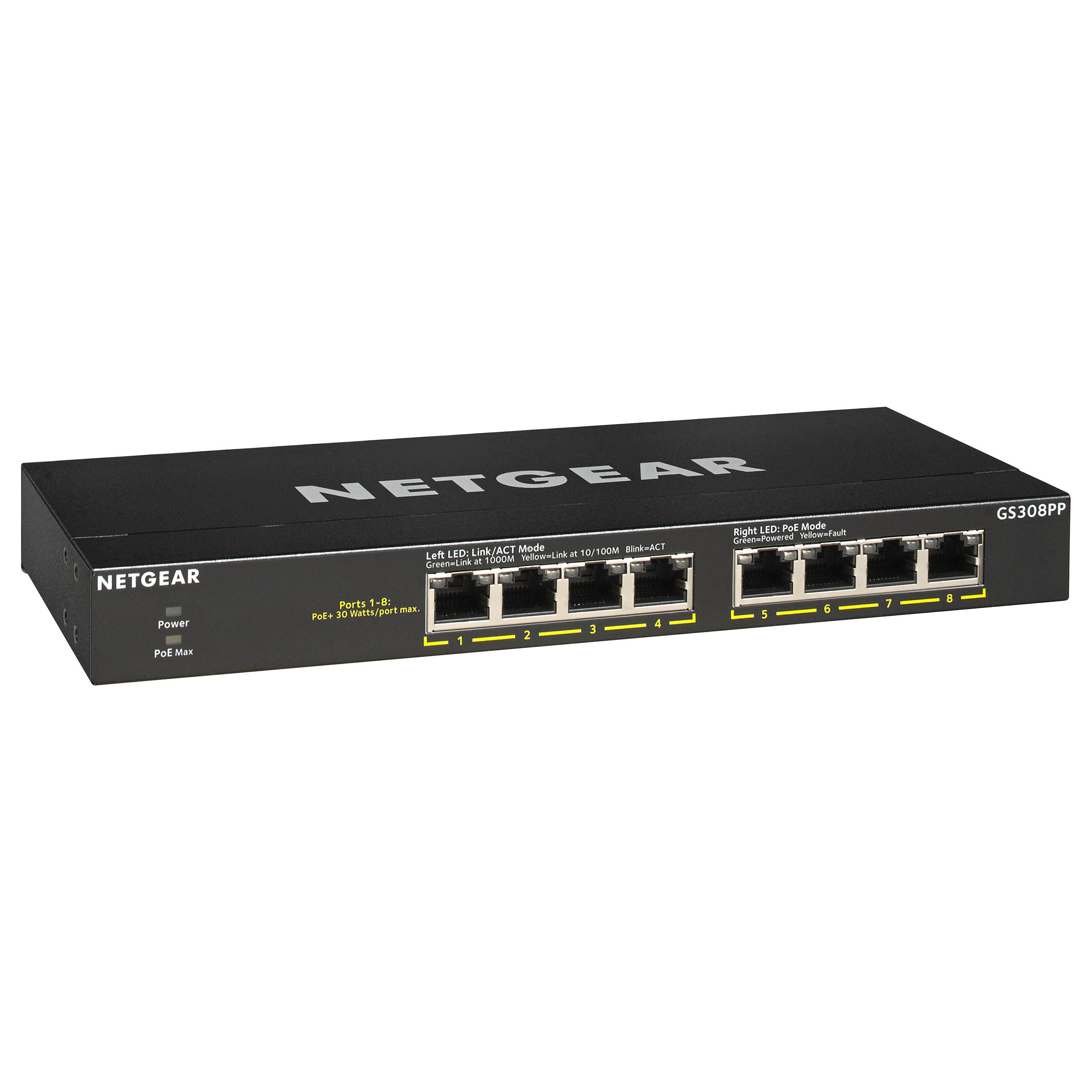 Switch NETGEAR 8P Netgear GS308PP RM PoE+ - 5