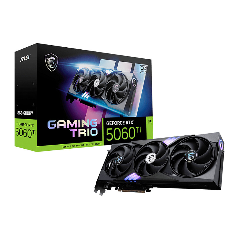 Kartelë Grafike NVIDIA MSI RTX 5060 Ti 8GB Gaming Trio OC / GDDR7 - 1