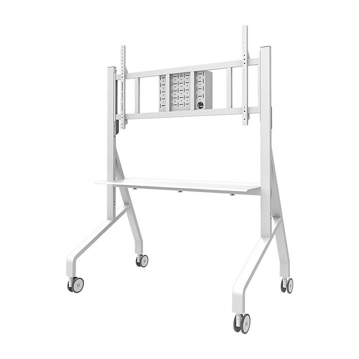 Mbajtëse për TV Neomounts FL50-575WH1 / 65–115" / deri 125kg / VESA 100x100–1100x600 / Lartësi e Rregullueshme / Me Rrota - Bardhë - 2