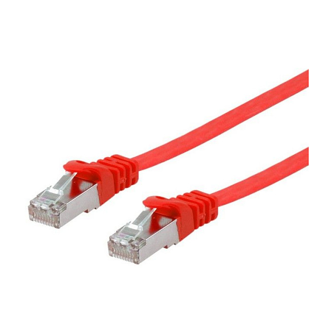 Kabllo për rrjet / Equip Patch Cable Cat6A U/FTP / 2xRJ45 / 10.00m / LSZH / Flat / Polybag – Kuqe - 1