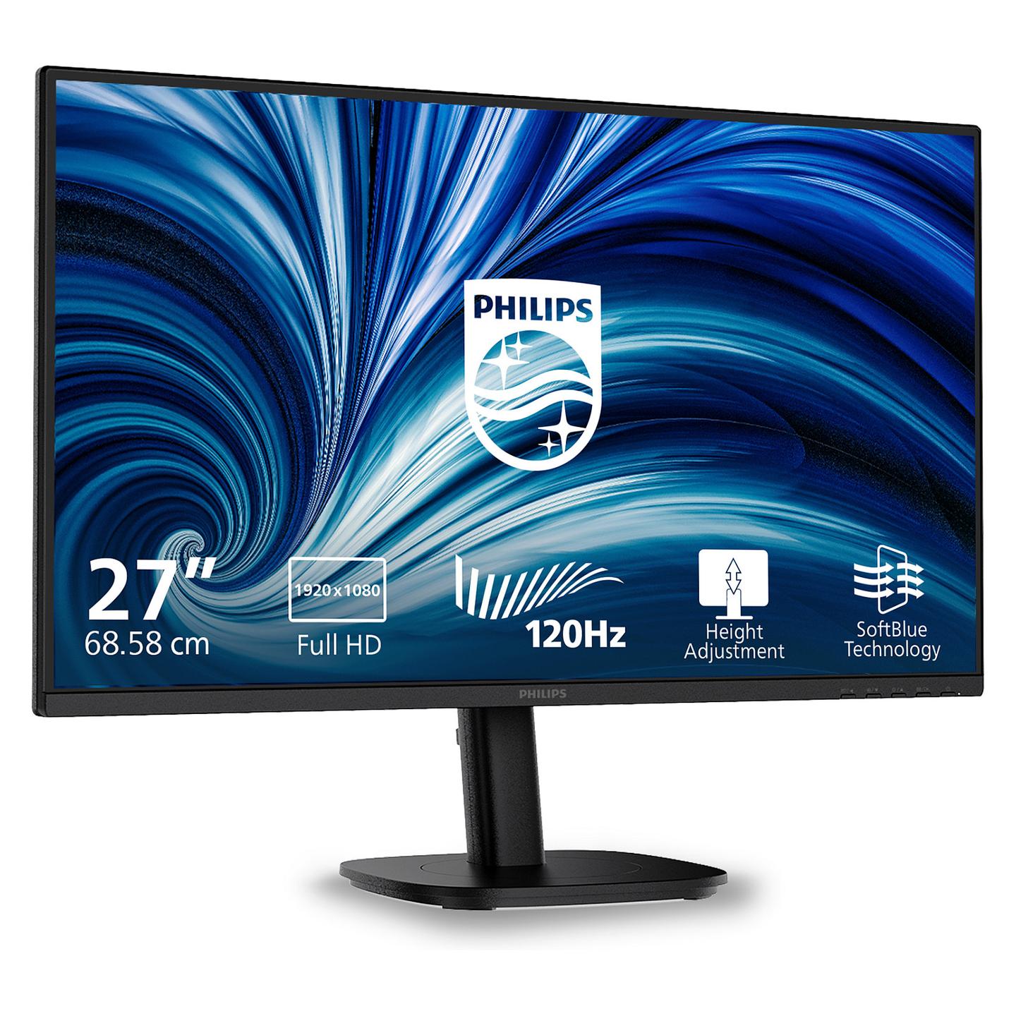 Monitor Philips 27B2N3200A, 27", FHD IPS, 120Hz, 4ms, HDMI+DP+VGA - Zezë - 3