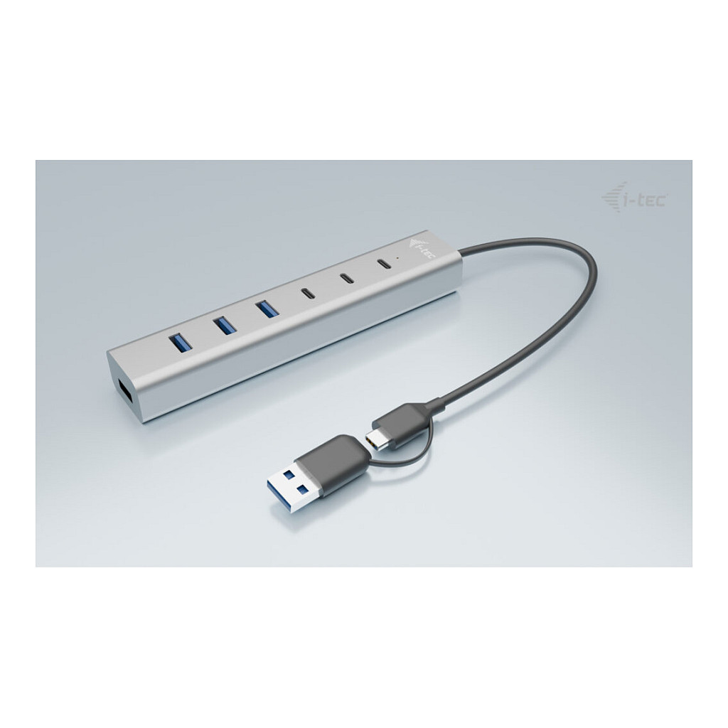 Hub I-TEC USB-C / USB-A / 7 Porta / 3x USB-C 3.2 Gen 1 / 4x USB-A 3.2 Gen 1 - Metalik - 4