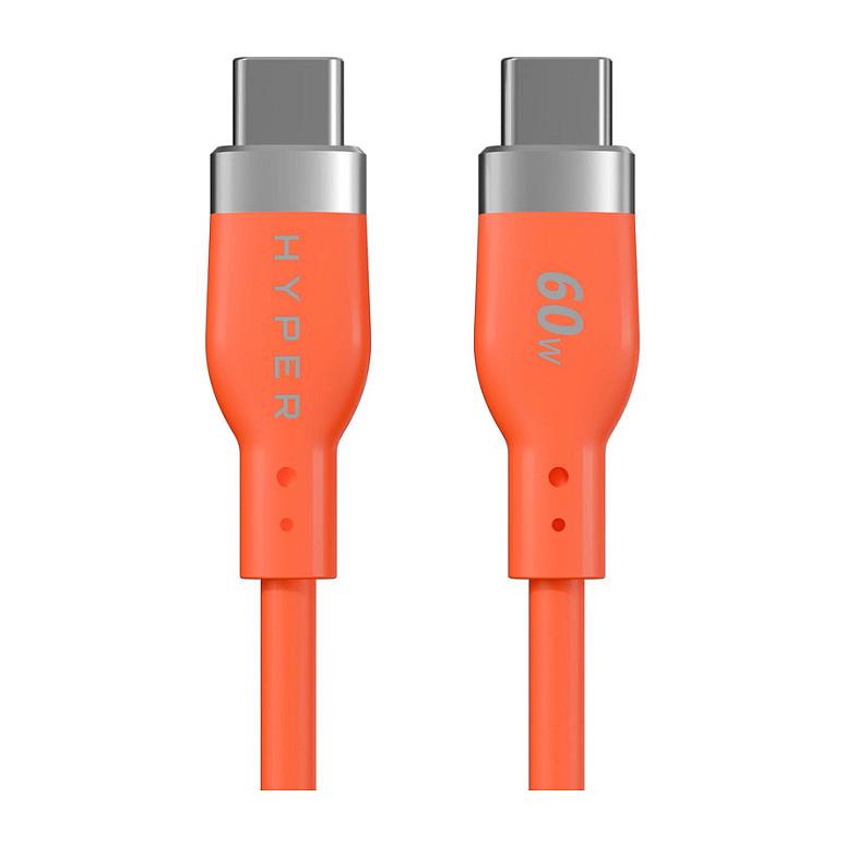 Kabllo USB Targus HyperJuice Flex, USB-C në USB-C, 1.5 m, 60 W, USB 2.0 - Portokalli
