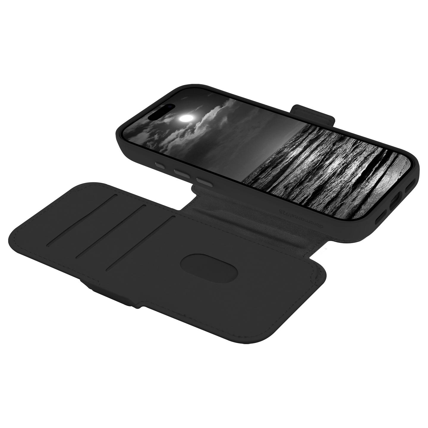 Case për Telefon dbramante1928 Lynge MS ICON, iPhone 17 Pro, MagSafe, Portofol 2-në-1, 3 Ndarje për Karta - Zezë - 2