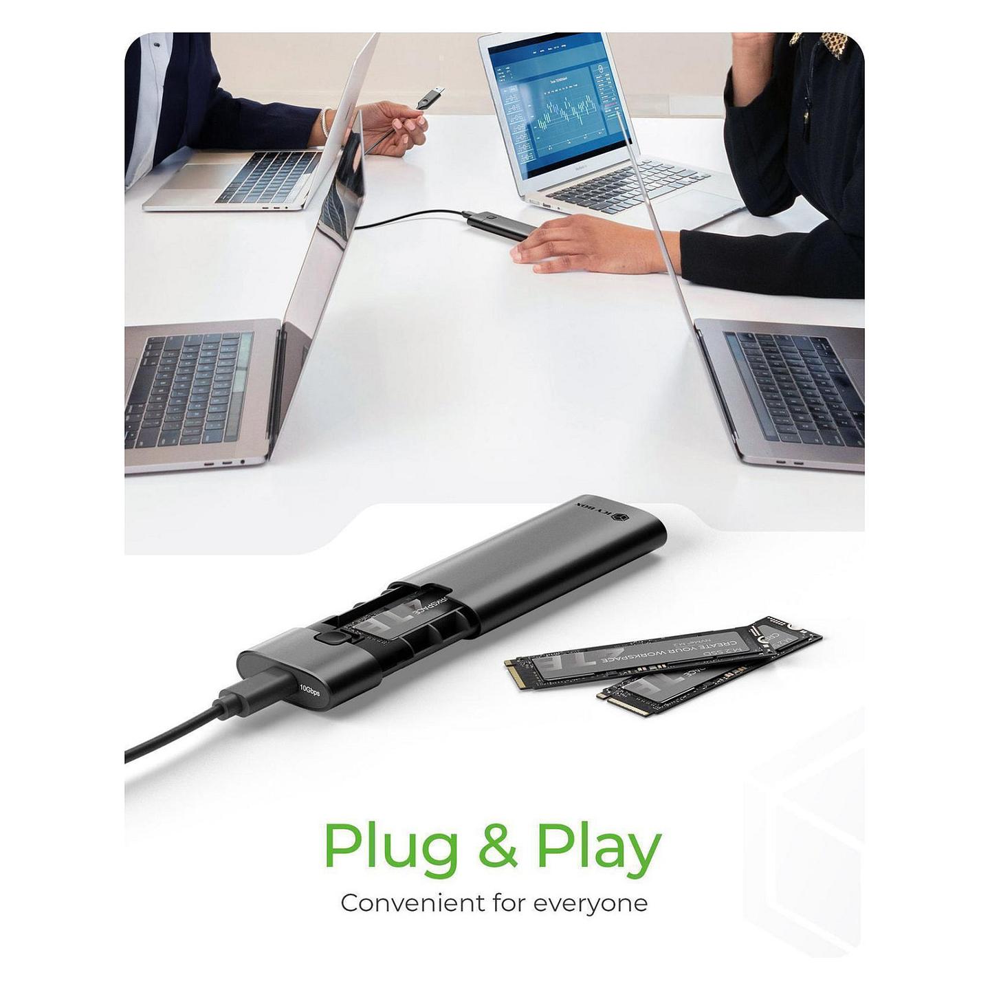 Kuti e Jashtme për SSD ICY BOX Spade Case 1806, M.2 NVMe PCIe, USB-C 3.2 Gen 2, 10 Gbps, deri në 2 TB – Zezë - 5
