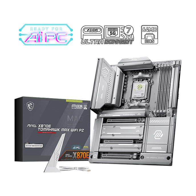 Pllakë Amë  AMD AM5 MSI MAG X870E Tomahawk Max WiFi Project Zero / DDR5 / ATX / HDMI - 1