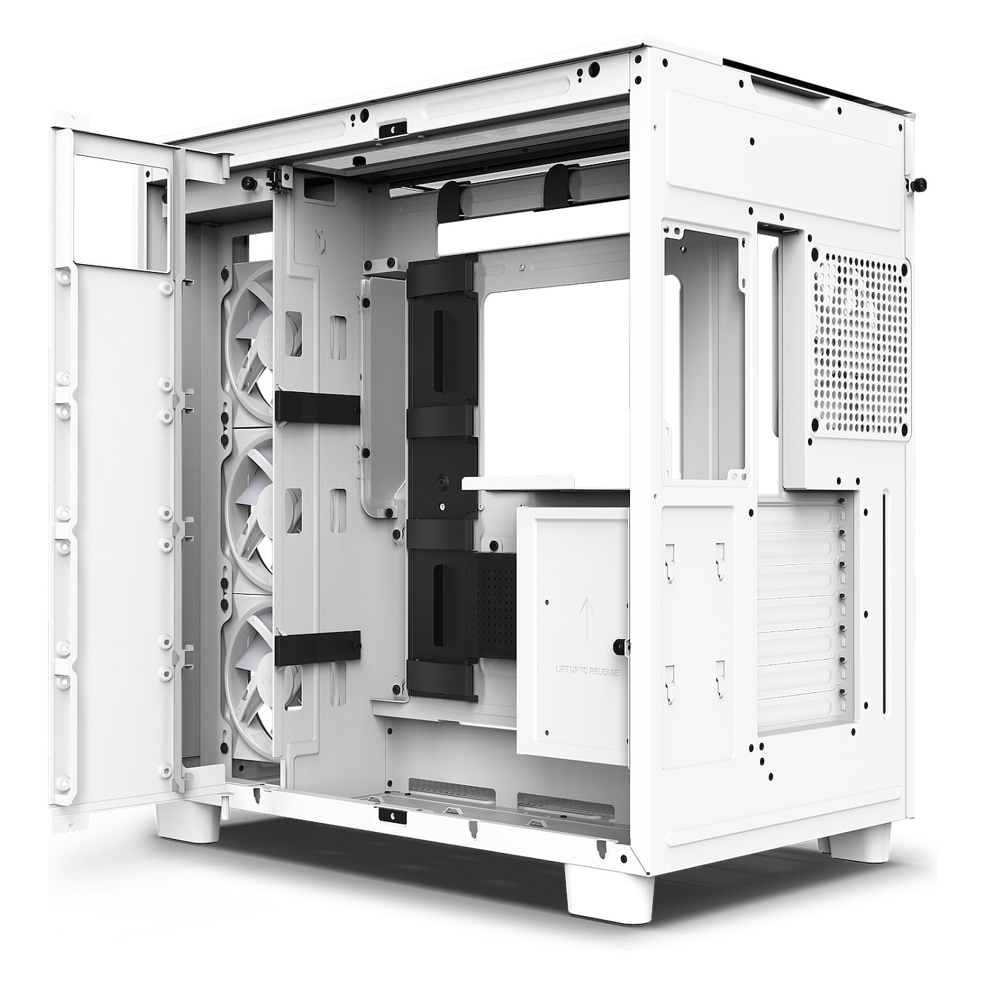 Kasë PC NZXT H9 Elite / Midi Tower / ATX / 3x 120mm RGB + 1x 120mm Fan / Tempered Glass - Bardhë