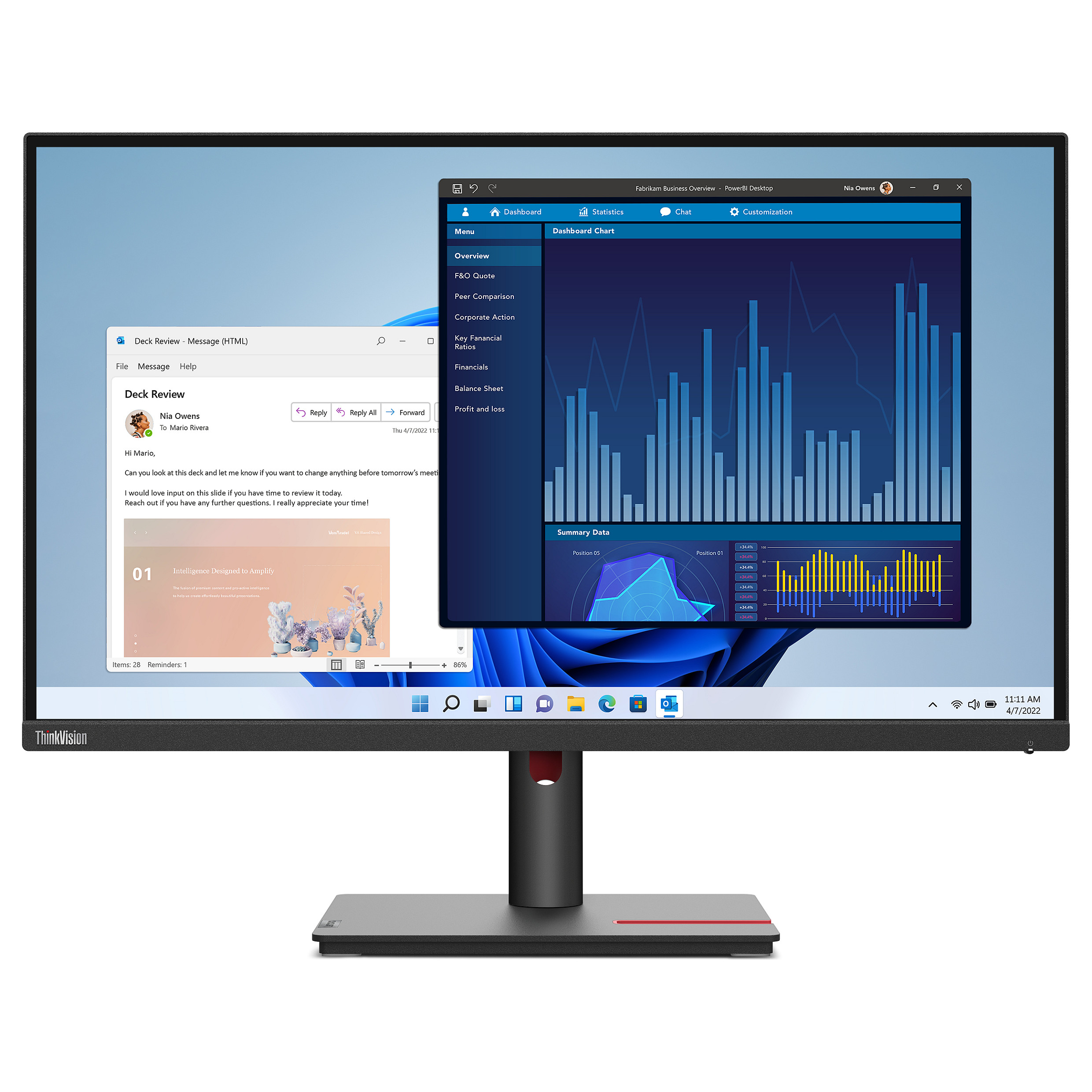 Monitor Lenovo ThinkVision T27p-30 / 27" 4K UHD / HDMI + DP +USB-C / e zezë - 5