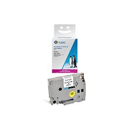 Shirit për Printer G&G 14952 / Kompatibil me Brother TZe-231 / I Laminuar / 12 mm × 8 m - Shkrim i Zi mbi të Bardhë - 4