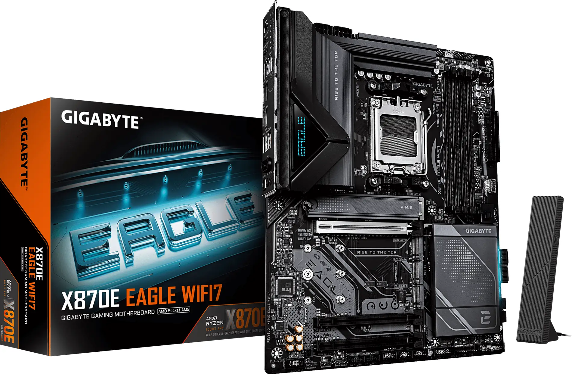 Pllakë Amë Gigabyte X870E EAGLE WIFI7 / AMD AM5 / X870E / DDR5 / ATX / Wi-Fi 7 / 5GbE LAN - 3