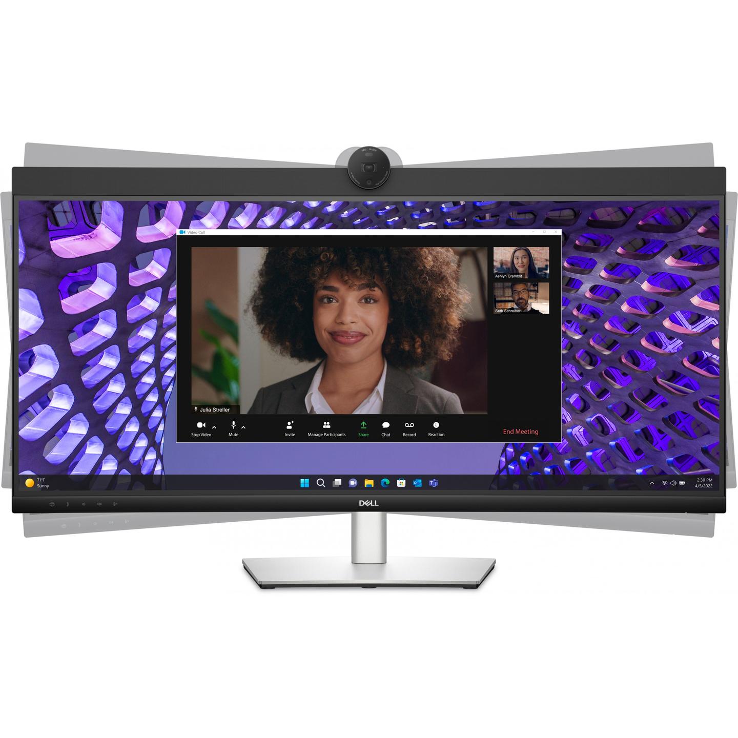 Monitor Dell P3424WEB, 34.1", WQHD IPS Curved, 60Hz, 5ms, HDMI+DP+USB-C+USB+RJ45 - Zezë/Argjend - 3