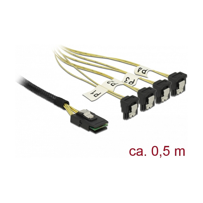 Kabllo Delock Mini SAS SFF-8087 në 4× SATA 7-pin / 0.5m - 2