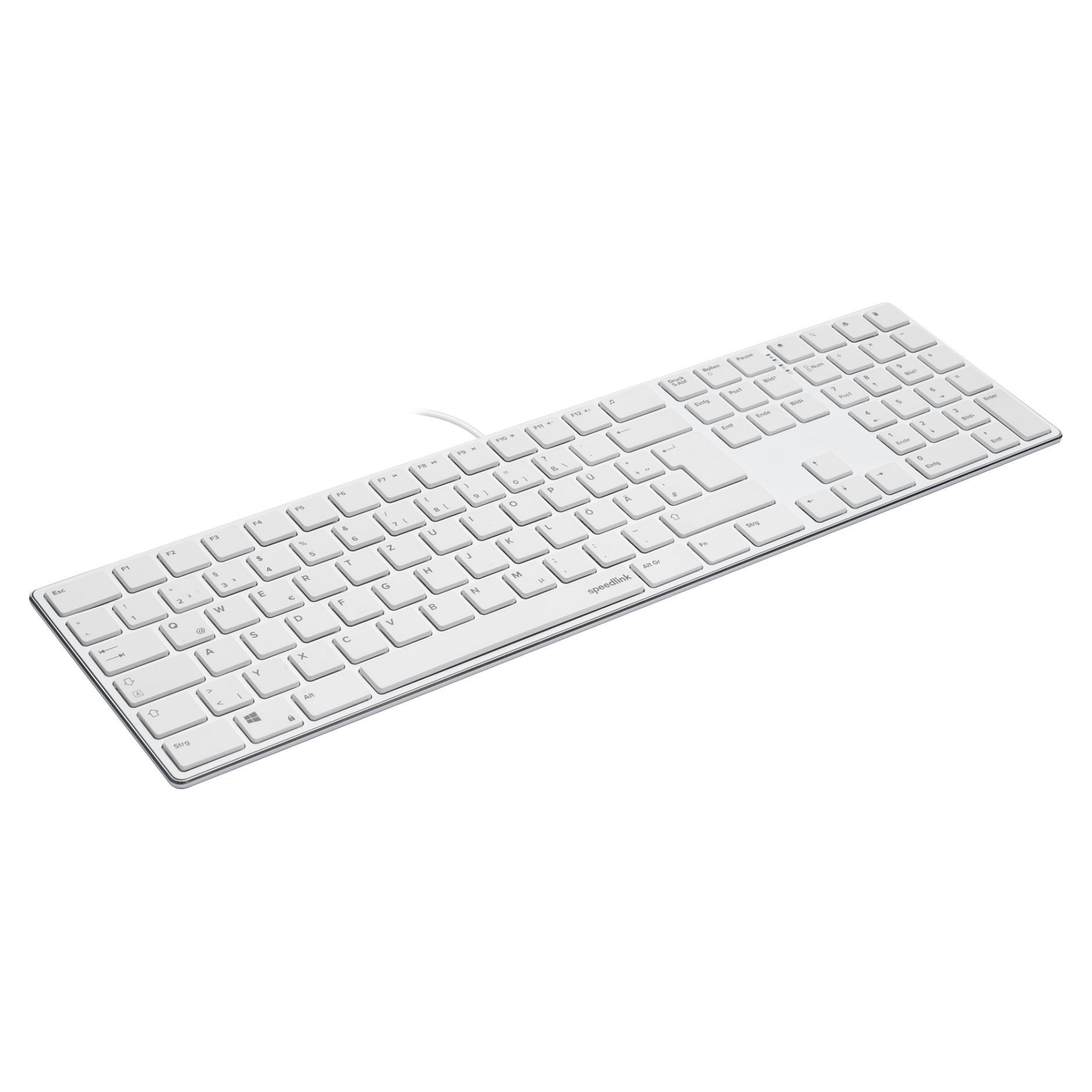 Tastierë me kabllo Speedlink RIVA Slim Metal Scissor / QWERTZ - Bardhë - 2