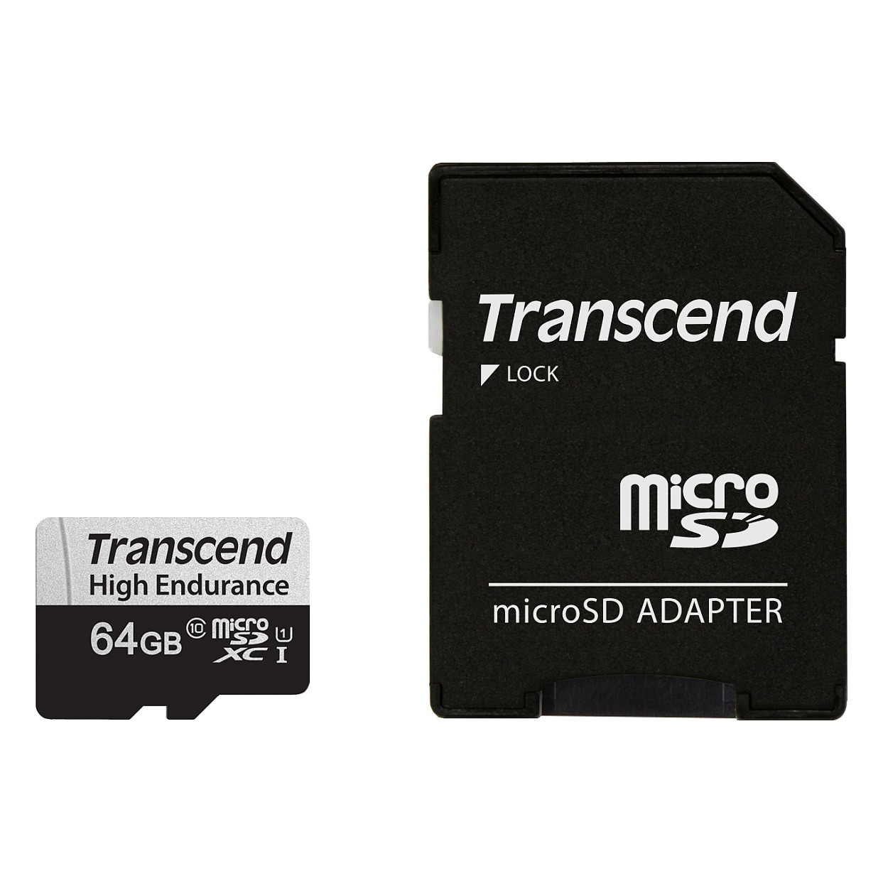 Kartë Memorie SD CARD microSD 64GB Transcend SDXC USD350V w/Adapter - 2