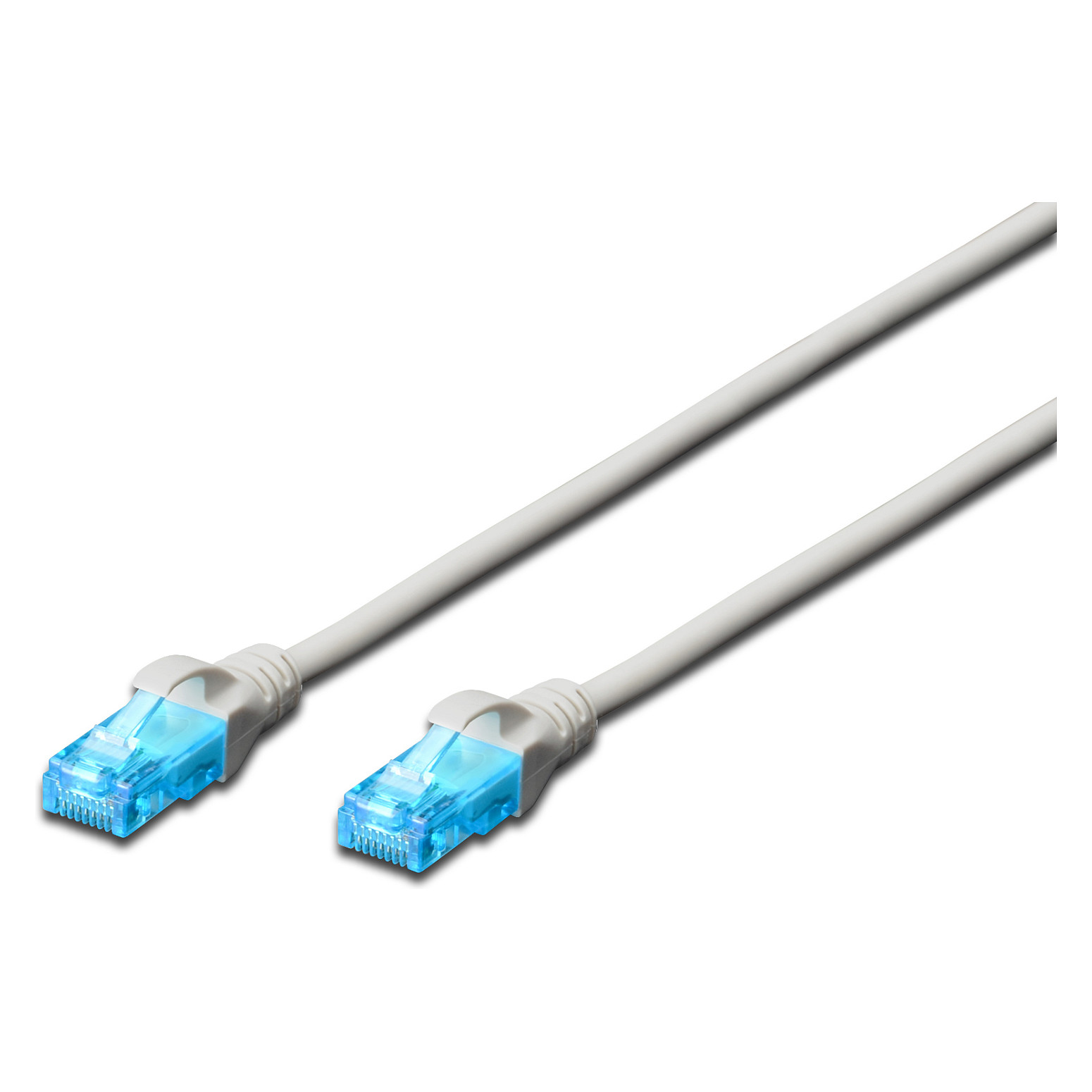 Kabllo për Rrjet DIGITUS Patch Cable Cat5e U/UTP 2xRJ45 / 5.0m / CCA / Latch Protection / Polybag - Gri - 1